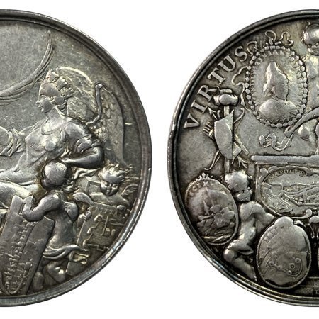 Italy Silver Medal (1686) Commemorating Victories Over The Turks In Morea (peloponnese)